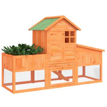 Rabbit Hutch Brown 170x63x113 cm - Solid Pine Wood