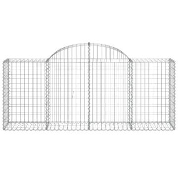 Arched Gabion Baskets - 25 pcs Galvanised Iron | HipoMarket