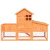 Rabbit Hutch Brown 170x63x113 cm - Solid Pine Wood