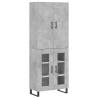 Stylish Highboard in Concrete Grey | Engineered Wood Storage