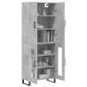 Stylish Highboard in Concrete Grey | Engineered Wood Storage