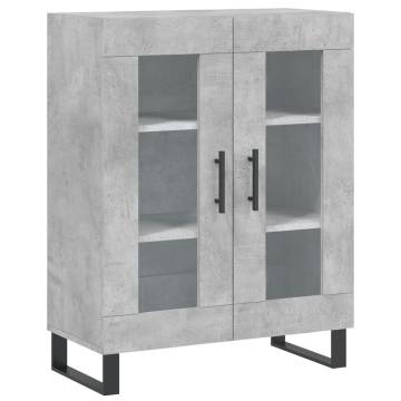 Stylish Highboard in Concrete Grey | Engineered Wood Storage