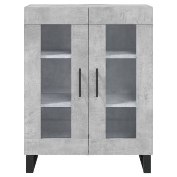 Stylish Highboard in Concrete Grey | Engineered Wood Storage