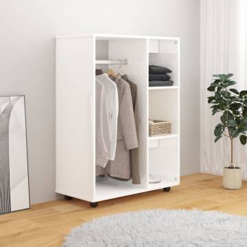 High Gloss White Wardrobe - 80x40x110 cm | Hipomarket