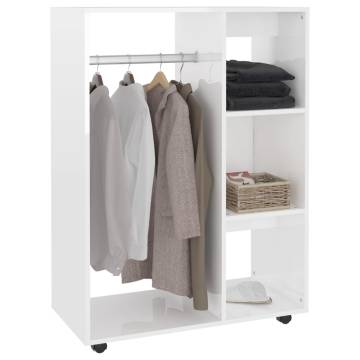 High Gloss White Wardrobe - 80x40x110 cm | Hipomarket