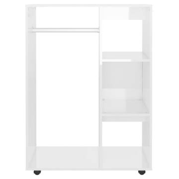 High Gloss White Wardrobe - 80x40x110 cm | Hipomarket