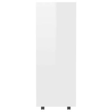 High Gloss White Wardrobe - 80x40x110 cm | Hipomarket