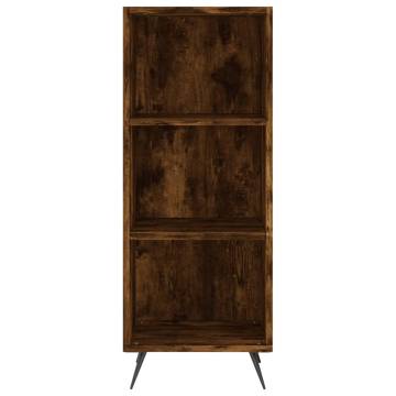 Stylish Highboard in Smoked Oak - 34.5x32.5x180 cm