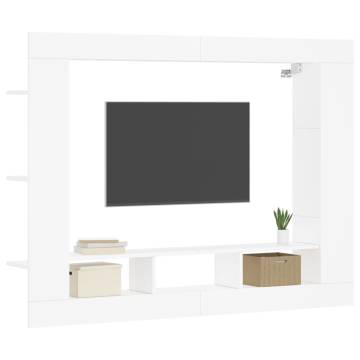 Stylish White TV Cabinet - 152x22x113 cm | Hipomarket UK