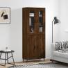 Highboard Brown Oak 69.5x34x180 cm Engineered Wood Colour brown oak Quantity in Package 1 Model 2 doors 