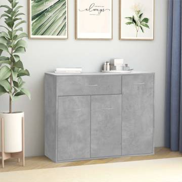 Stylish Concrete Grey Sideboard - 88x30x70 cm | Hipomarket