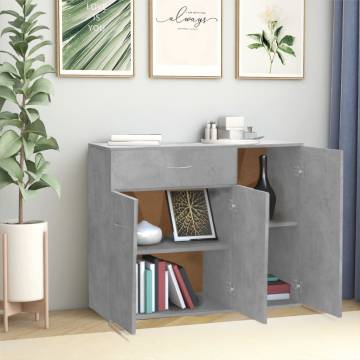 Stylish Concrete Grey Sideboard - 88x30x70 cm | Hipomarket