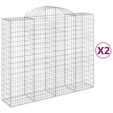 Arched Gabion Baskets 2 pcs - Durable Garden Barriers