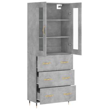 Stylish Highboard Concrete Grey - 69.5x34x180 cm | Hipo Market