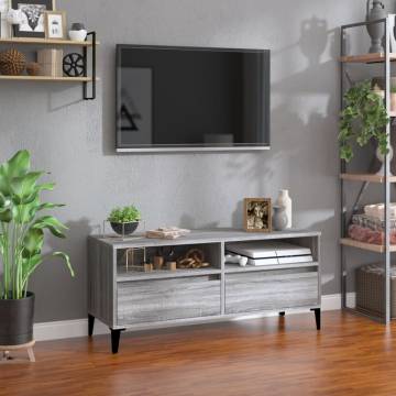 Stylish Grey Sonoma TV Cabinet - 100x34.5x44.5 cm