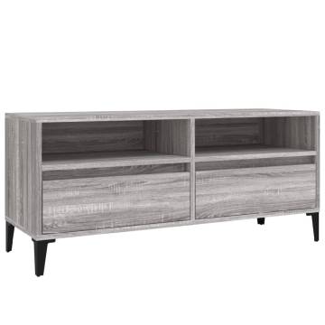 Stylish Grey Sonoma TV Cabinet - 100x34.5x44.5 cm