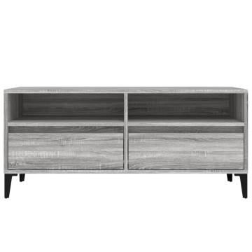 Stylish Grey Sonoma TV Cabinet - 100x34.5x44.5 cm