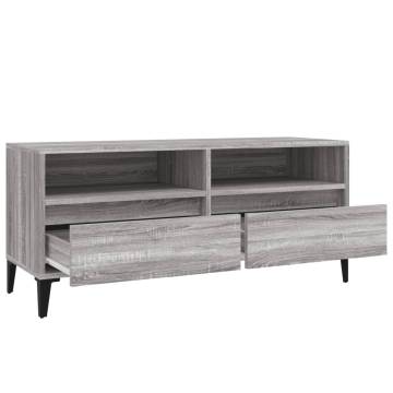 Stylish Grey Sonoma TV Cabinet - 100x34.5x44.5 cm