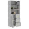 Stylish Highboard Concrete Grey - 69.5x34x180 cm | HipoMarket