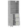 Stylish Highboard Concrete Grey - 69.5x34x180 cm | HipoMarket