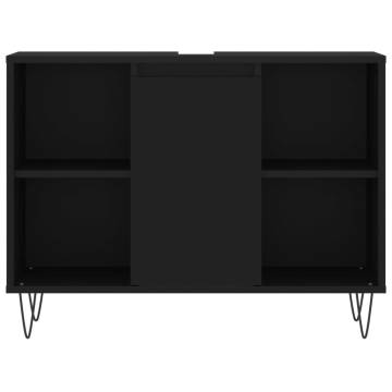 Stylish Black Bathroom Cabinet | 80x33x60 cm | HipoMarket