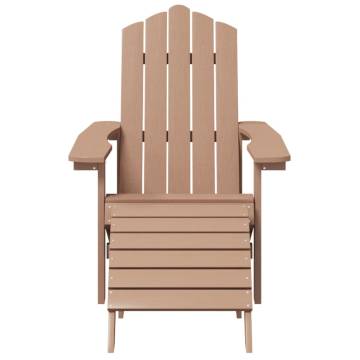 Garden Adirondack Chairs Set with Footstools - HDPE Brown