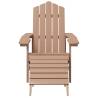 Garden Adirondack Chairs Set with Footstools - HDPE Brown