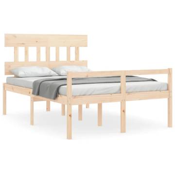 Solid Wood Bed Frame with Headboard 140x200 cm | HipoMarket