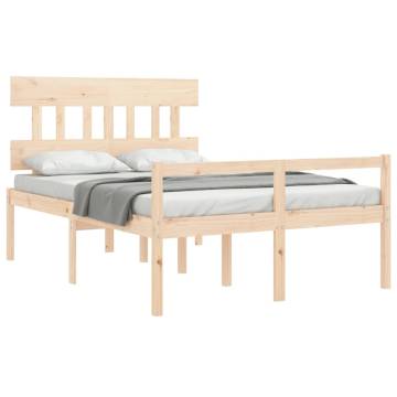 Solid Wood Bed Frame with Headboard 140x200 cm | HipoMarket