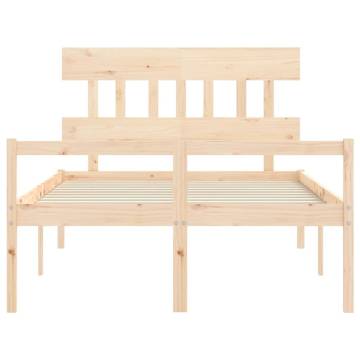 Solid Wood Bed Frame with Headboard 140x200 cm | HipoMarket