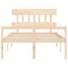 Solid Wood Bed Frame with Headboard 140x200 cm | HipoMarket