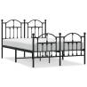 Black Metal Bed Frame with Headboard 120x190 cm Small Double