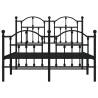 Black Metal Bed Frame with Headboard 120x190 cm Small Double