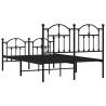 Black Metal Bed Frame with Headboard 120x190 cm Small Double