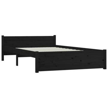 Stylish Black Bed Frame with Drawers - 140x190 cm