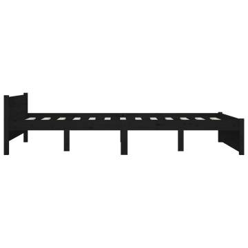 Stylish Black Bed Frame with Drawers - 140x190 cm