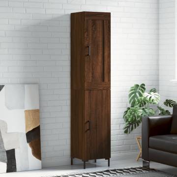 Stylish Highboard Brown Oak - Engineered Wood Storage Solution