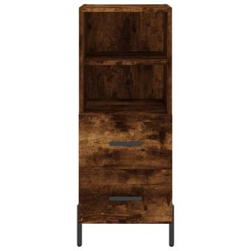 Elegant Highboard in Smoked Oak - 180 cm Engineered Wood