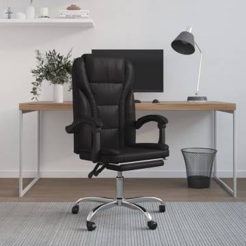 Trendy Reclining Office Chair - Black Faux Leather Comfort