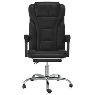 Trendy Reclining Office Chair - Black Faux Leather Comfort