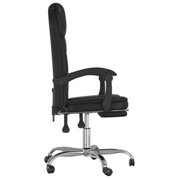 Trendy Reclining Office Chair - Black Faux Leather Comfort