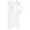 Stylish Highboard High Gloss White - 69.5x34x180 cm