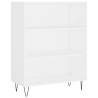 Stylish Highboard High Gloss White - 69.5x34x180 cm