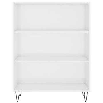 Stylish Highboard High Gloss White - 69.5x34x180 cm