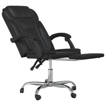 Trendy Reclining Office Chair - Black Faux Leather Comfort