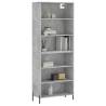 Stylish Highboard in Concrete Grey | Engineered Wood