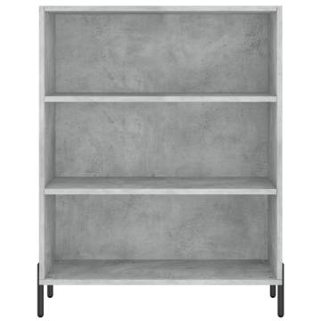 Stylish Highboard in Concrete Grey | Engineered Wood