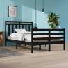 Bed Frame Black Solid Wood 120x200 cm Colour black Size 120 x 200 cm 