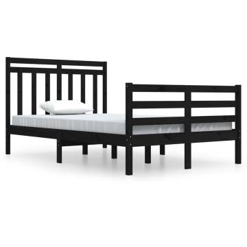 Black Solid Wood Bed Frame 120x200 cm - Stylish & Durable