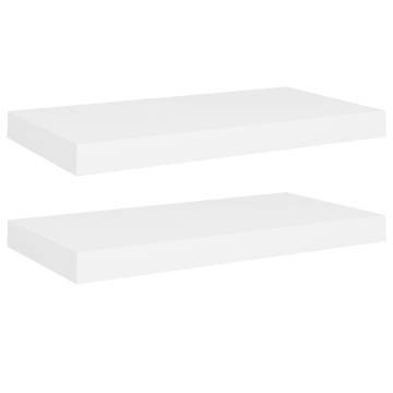 Stylish Floating Wall Shelves - 2 pcs White | Hipo Market